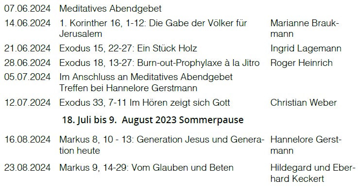 Bibelkreis-Programm